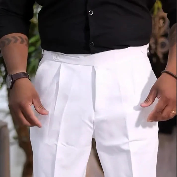 Pantalones de traje Napoli slim fit para hombre, elásticos