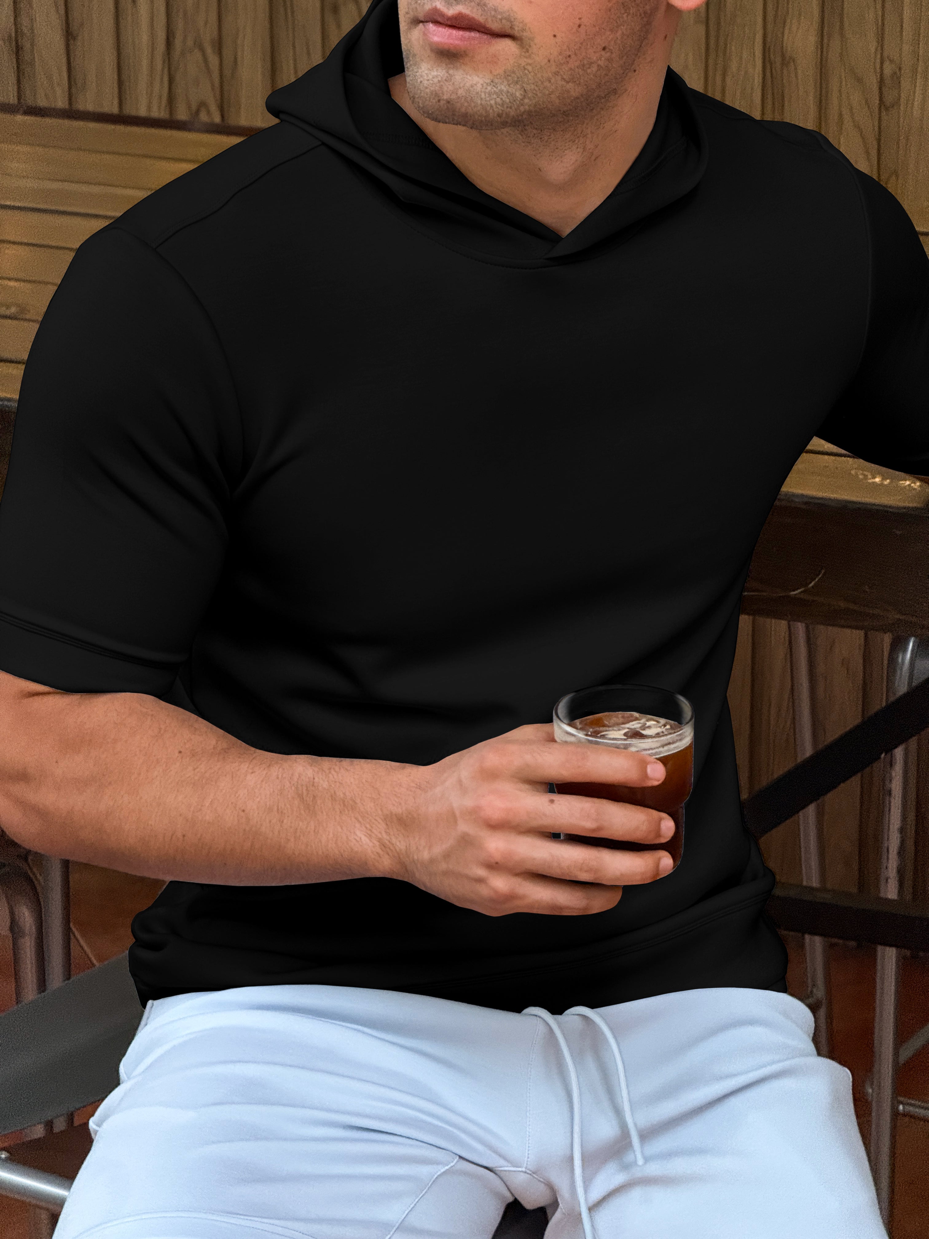 Sudadera de manga corta en mezcla de modal