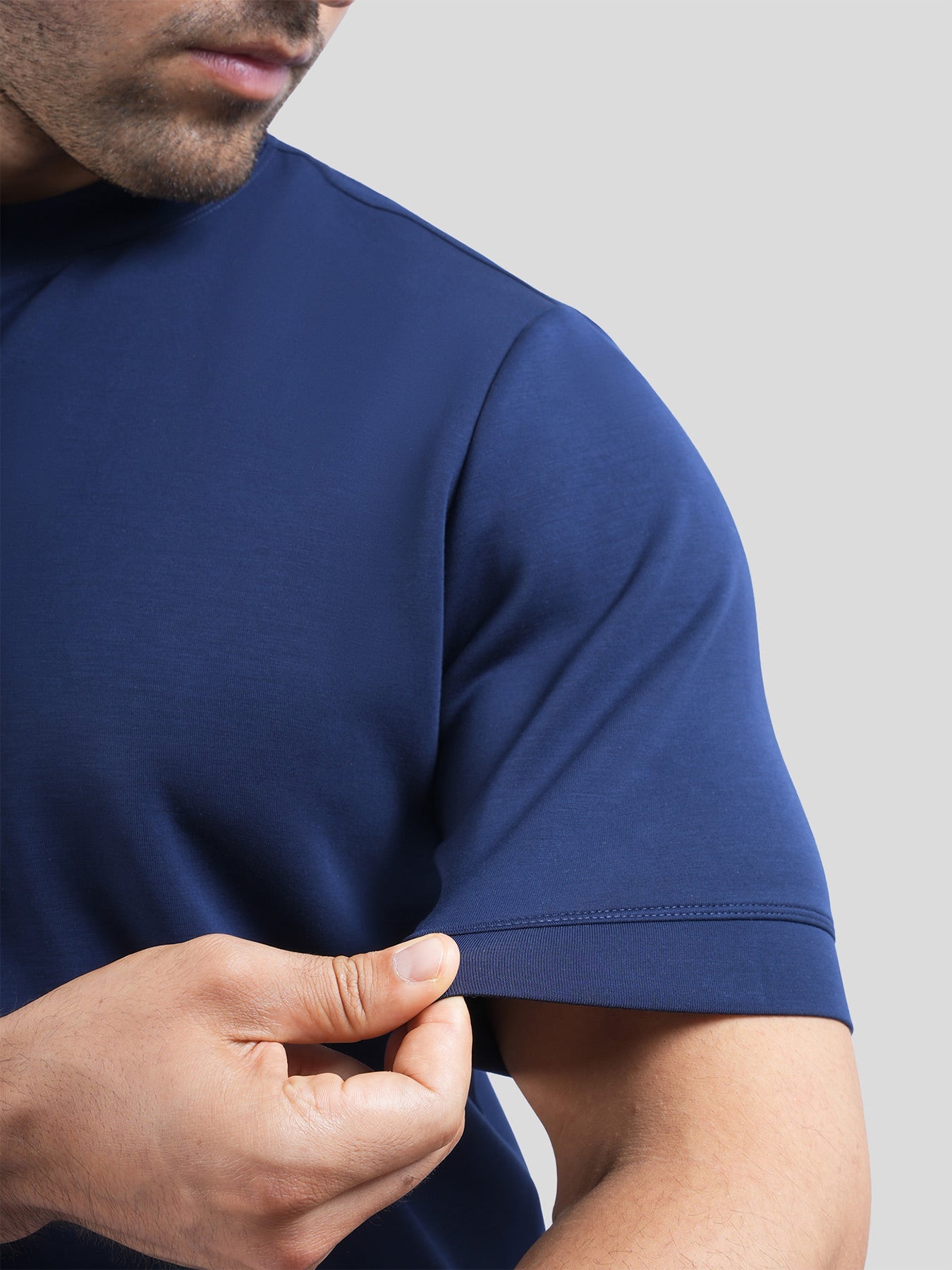 Camiseta de manga corta en mezcla de modal: corte ajustado