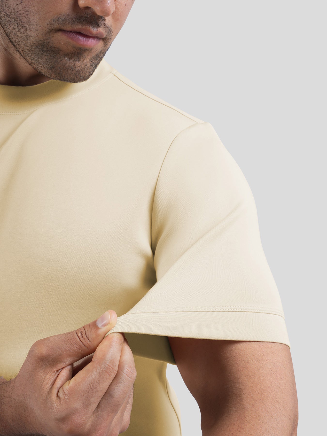 Camiseta de manga corta en mezcla de modal: corte ajustado