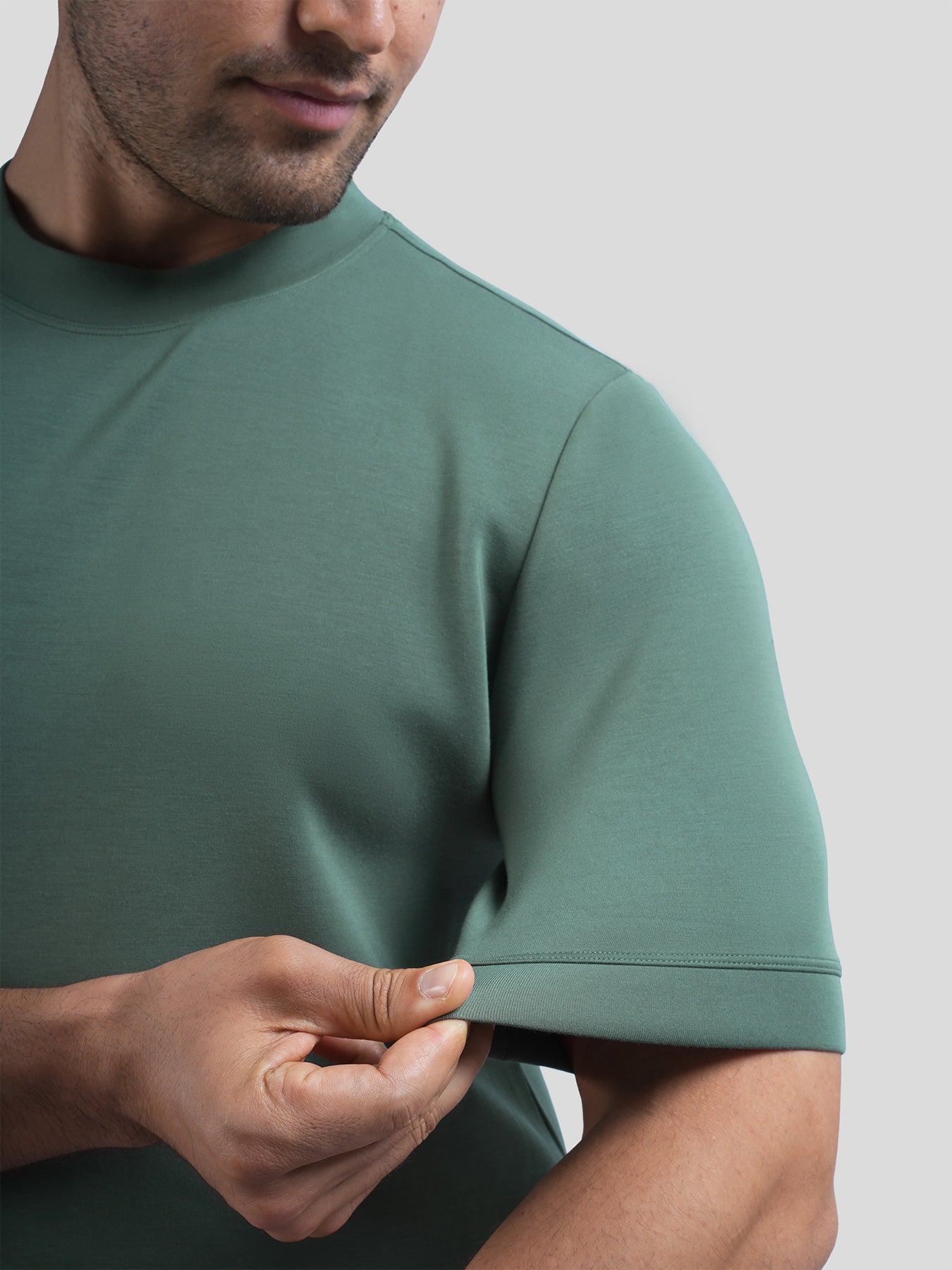 Camiseta de manga corta en mezcla de modal: corte ajustado