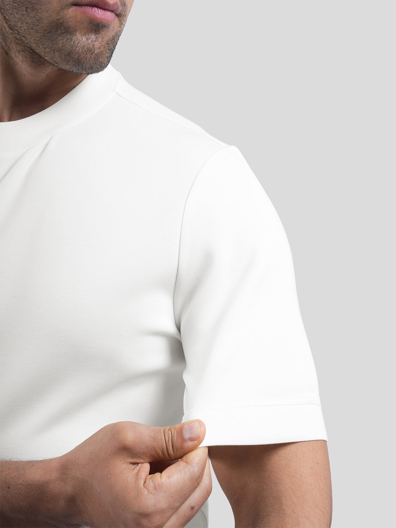 Camiseta de manga corta en mezcla de modal: corte ajustado