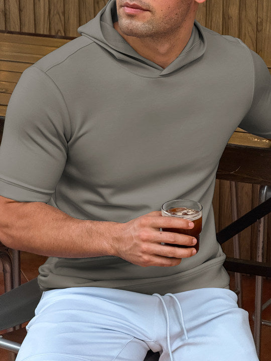 Sudadera de manga corta en mezcla de modal