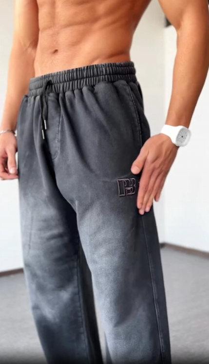 Pantalones de pata ancha holgados con degradado a juego para hombre