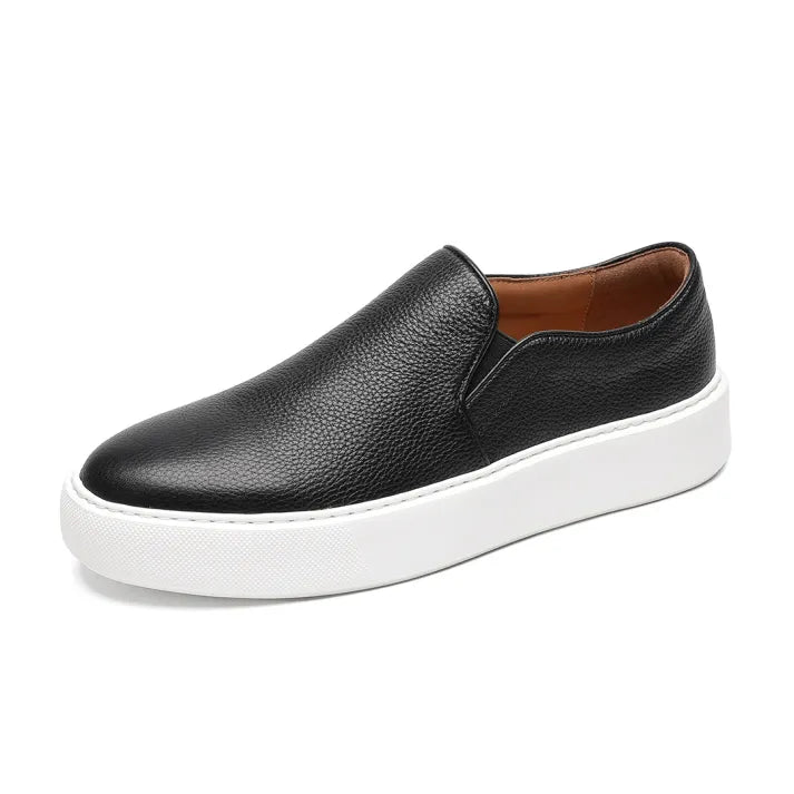 Zapatillas slip-on de piel auténtica