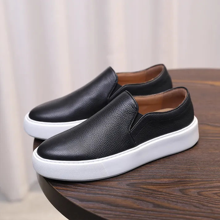Zapatillas slip-on de piel auténtica
